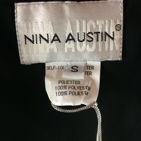 SOLD Nina Austin Black White Zebra Long Gown Sz S - Picture 6 of 8